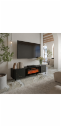 Cama RTV skříňka Volare 200 x 39 x 49 cm černá/san sebastian + krb