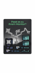 Icy Box Monitorhalterung IB-MS525-T (grau, für 3 Monitore bis 30 (76cm))