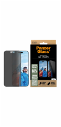 PanzerGlass - Ochrana obrazovky pro mobilní telefon - ultra široký tvar - sklo - s bezpečnostním filtrem - dvoucestné - barva rámu černá - pro Apple iPhone 16 Pro