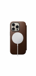 Nomad moderní kožené pouzdro na iPhone 16 Pro hnědé