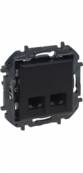 Legrand Niloe Step Dvojitá zásuvka 2xRJ45 kat. 5e UTP černá 863560B
