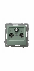 Ospel AS RTV-SAT koncová zásuvka matně zelená GPA-GS/m/84