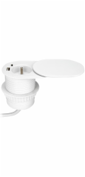 Orno Nábytková zásuvka O6 cm, zapuštěná do pracovní desky s posuvným krytem, USB nabíječkou a 1,9m kabelem, 1x2P+Z (francouzská), 2xUSB (typ A+C; P