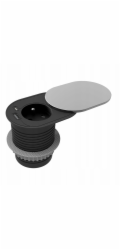 Orno Nábytková zásuvka O6cm, zapuštěná do pracovní desky s posuvným krytem, USB nabíječkou a 1,9m kabelem, 1x2P+Z (francouzská), 1xUSB (typ A+C; PD20W), stříbrná