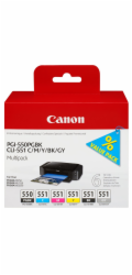 Canon CARTRIDGE PGI-550/CLI-551 PGBK/C/M/Y/BK/GY MULTI-PACK pro iP8750, MG6350, MG7150, MG7550 (319 str.)