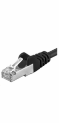 PREMIUMCORD Patch kabel CAT6a S-FTP, RJ45-RJ45, AWG 26/7 0,25m černá