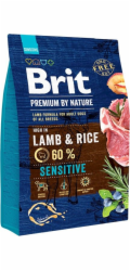 Brit Premium by Nature Sensitive Lamb 3kg granule pro psy