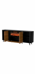 Cama Komoda Volare 200 x 39 x 75 cm černá/ořech + krb