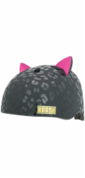 C-PREME Dětská juniorská helma KRASH LEOPARD KITTY BLACK velikost M YOUTH FS 8+ (54-58 cm) (NOVINKA 2025)