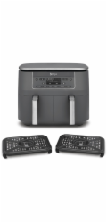Ninja Dual Zone Heißluftfritteuse DZ300EU (grau/silber, 2.470 Watt, 2 Körbe je 3,8 Liter)