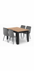 Malys Group Sada stolu NP 120x80 Craft Black + 4 židle LAVA grey