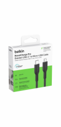 Belkin USB-C/Micro-USB Kabel  1m geflochten, schwarz CAB026hq1MBK
