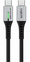 LogiLink Opletený kabel USB-C 20 Gb/s, 240W, 0,5 m, černý