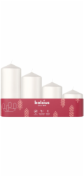 Svicky Bolsius Pillar Advent, Vanoce, bile, 60/80/100/120x48 mm, bal. 4 ks