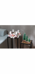 Věnec MagicHome Vánoce, adventní, růžovo-oranžový, 30 cm