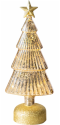 Stromecek MagicHome Vanoce, sklo, 10xLED tepla bila, 12x8x29 cm, 3xAAA