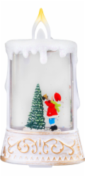 Lucerna MagicHome Vánoce, Santa se stromečkem, plast, 1xLED teplá bílá, 8x4x15 cm, 2xAAA