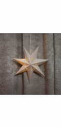 Dekorácia MagicHome Vianoce, Hviezda, papier, 10 LED teplá biela, 2xAA, jednoduché svietenie, 40 cm