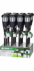 Lampa Strend Pro Garden, fakľa, solárna, čierna, 6x LED, 7,5x51 cm, Sellbox 12 ks