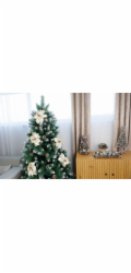 Kvet MagicHome Vianoce, Poinssetia, biela, stonka, veľkosť kvetu: 35 cm