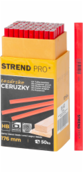 Tužka Strend Pro, tesařská, 176 mm, hranatá, černá tuha, Sellbox 50 ks
