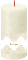 Svíčka Bolsius Golden Lace, válcová, vánoční, 54 hodin, 68x130 mm