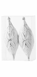 Ozdoba MagicHome Vánoce, stříbrné, na vánoční stromeček, 2 ks, 16 cm