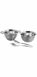 MagicHome salátová souprava, 24 cm, 4 kusy - mísa, síto, 2x naběračka, nerezová ocel