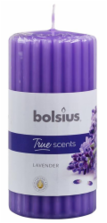 Svíčka Bolsius Pillar True Scents 120/60 mm, válcová, vonná, levandule