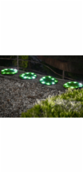 Lampa Strend Pro 6155, Trávníkové desky 4 ks, 24 cm, solární kroužky na umělou trávu, 4x 8 LED, AA
