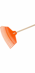 Strend Pro R132 Hrábě na listí, 23 zubů, 42 cm, plast, dřevěná násada 1500 mm, celková délka 163 cm