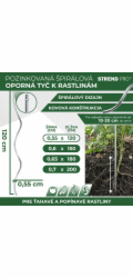 GS1 1200/5,5 mm, spirála, drát, Zn, podpora pro rostliny a rajčata