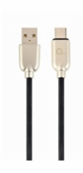GEMBIRD Kabel USB 2.0 AM na Type-C kabel (AM/CM), 1m, pogumovaný, černý, blister, PREMIUM QUALITY