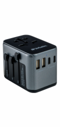 Verbatim Universal-Reiseadapter UTA-03 (schwarz/silber, 2x USB-A, 3x USB-C)
