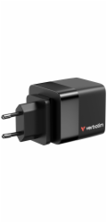 Verbatim Gan Charger 65W 2xUSB-C PD,1xUSB-A, retrac. Cable  32217