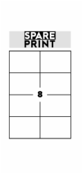 SPARE PRINT PREMIUM Samolepicí etikety bílé, 100 archů A4 v krabici (1arch/8x etiketa 105x74mm)