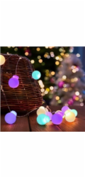 Solight LED vánoční řetěz barevné koule, 20x LED, 2m, 2x AA