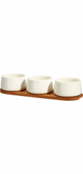 Sada servírovacích misek porcelán 4 ks bílá KO-210001590