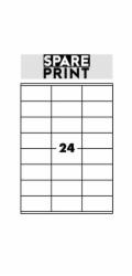 SPARE PRINT PREMIUM Samolepicí etikety bílé, 100 archů A4 v krabici (1arch/24x etiketa 70x36mm)