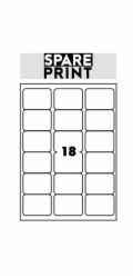 SPARE PRINT PREMIUM Samolepicí etikety bílé, 100 archů A4 v krabici (1arch/18x etiketa 68x47mm)