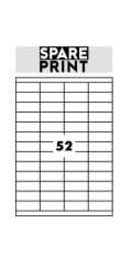 SPARE PRINT PREMIUM Samolepicí etikety bílé, 100 archů A4 v krabici (1arch/52x etiketa 52,5x21,2mm)