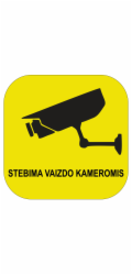Samolepka je monitorována kamerou 125x125mm
