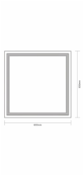 Namontované světlo. Standardní, LED 40W, 5000LM, IP44, 60x60cm