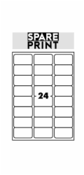 SPARE PRINT PREMIUM Samolepicí etikety bílé, 100 archů A4 v krabici (1arch/24x etiketa 68x36mm)