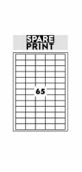 SPARE PRINT PREMIUM Samolepicí etikety bílé, 100 archů A4 v krabici (1arch/65x etiketa 38x21mm)