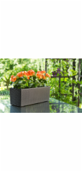 Hrnec Lamela BEGONIA RATTAN, hnědý, V56 cm, 20 cm