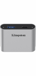 Kingston Workflow USB miniHub (stříbrný/černý, USB-C, USB-A)