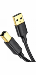 Ugreen USB 2.0 AB UGREEN US135 kabel pro tiskárnu, pozlacený, 5m (černý) (10352) - 023772