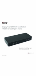 Club3D Dokovací stanice DisplayPort / HDMI KVM Switch, USB-C, PD