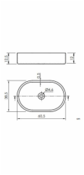 Umyvadlo Masterje TRAPANI, 600 mm x 380 mm x 125 mm